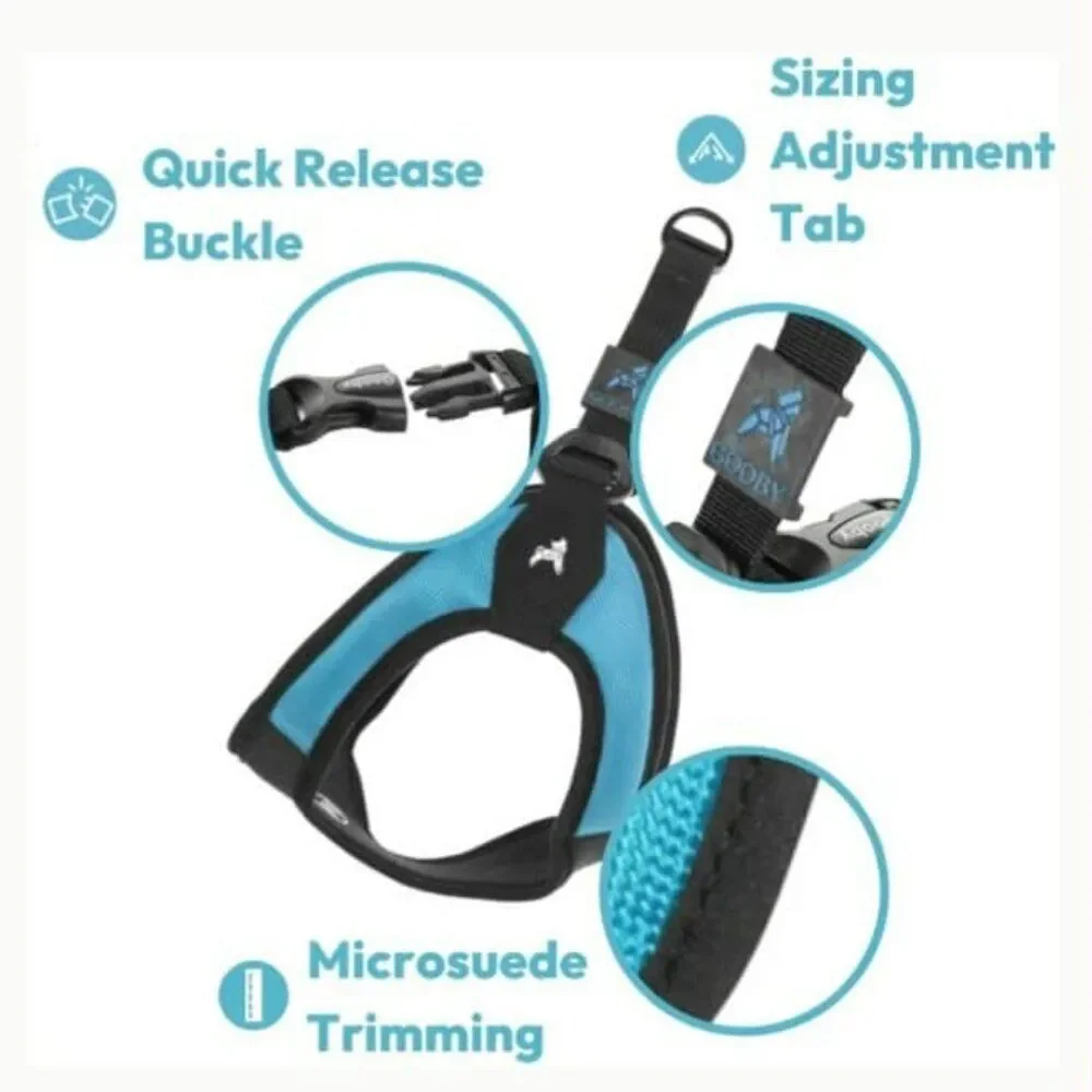 Gooby Escape Free Easy Fit Dog Harness Blue Medium 18 to 21.75 Inch Chest New